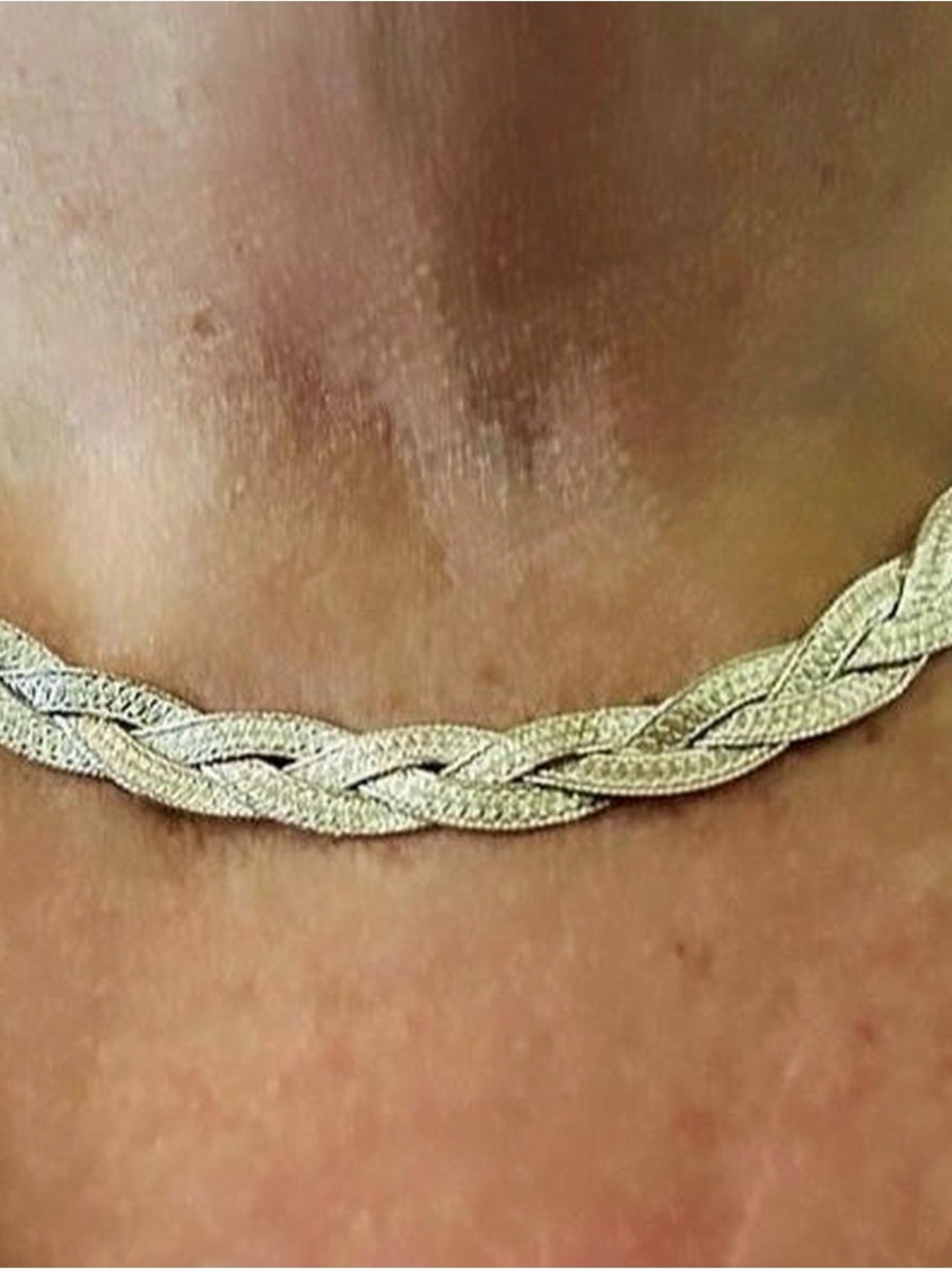 Vintage Karizia Italy 925 Sterling silver braided herringbone chain 19”
